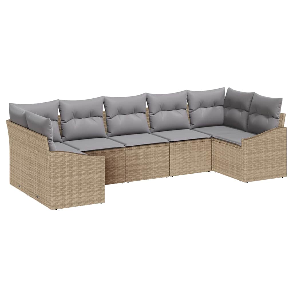 Have Spisebordssæt med pude 7 pcs Beige og lys grå