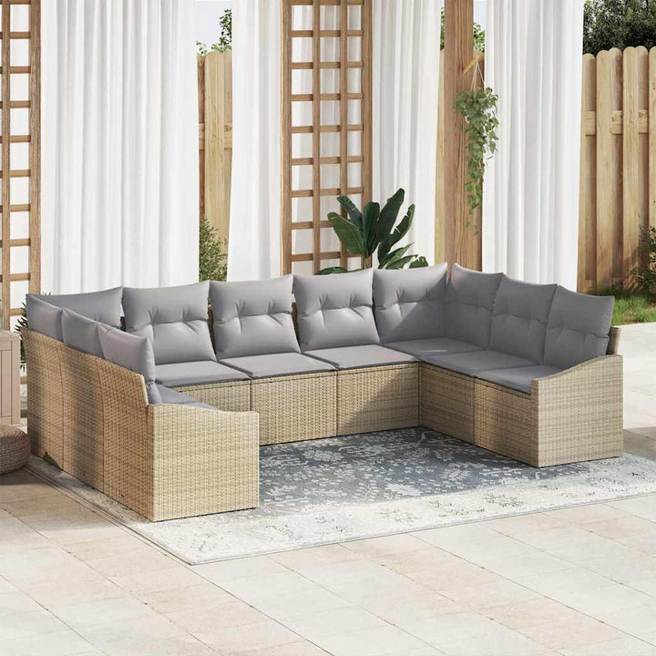 Have Spisebordssæt med pude 9 pcs Beige og lys grå