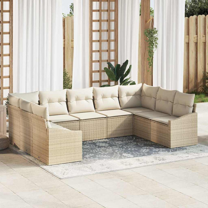 Have Spisebordssæt med pude med opbevaring 9 pcs Beige og creme