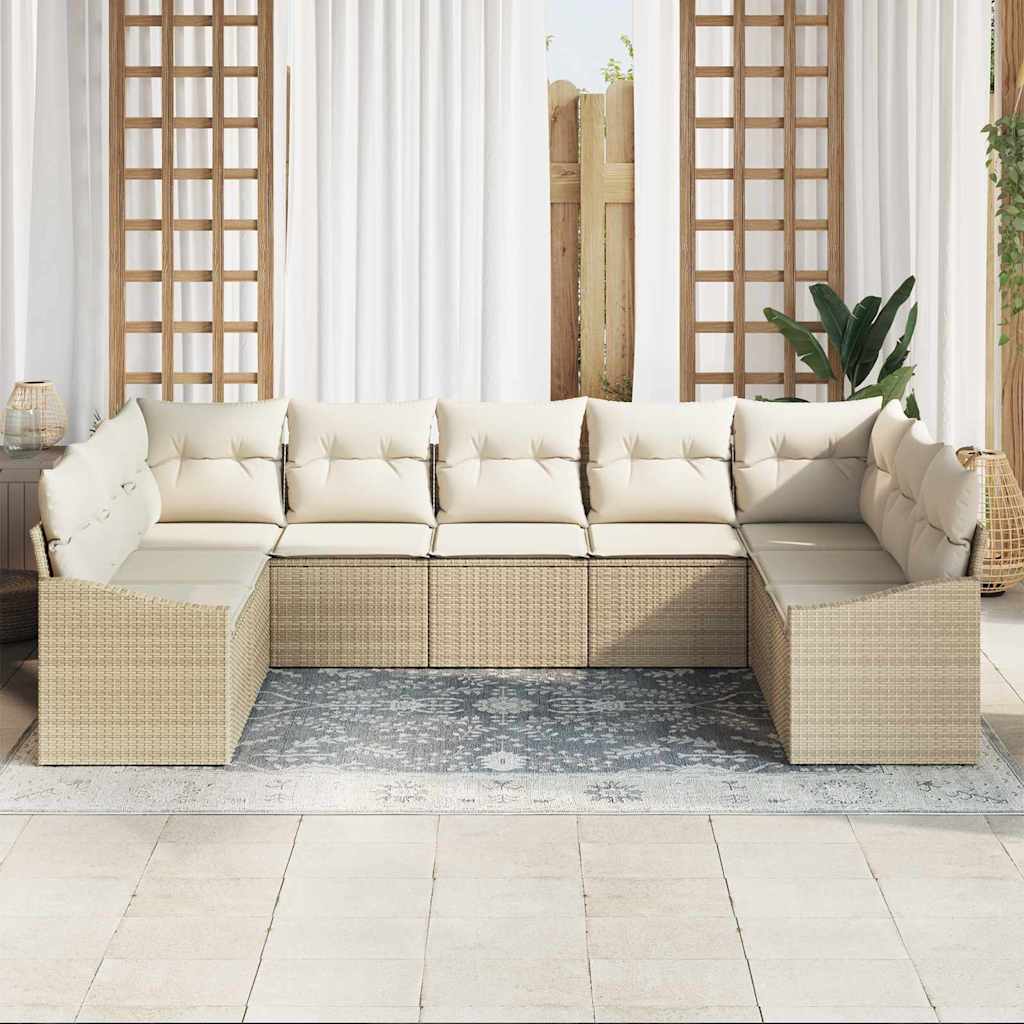 Have Spisebordssæt med pude med opbevaring 9 pcs Beige og creme