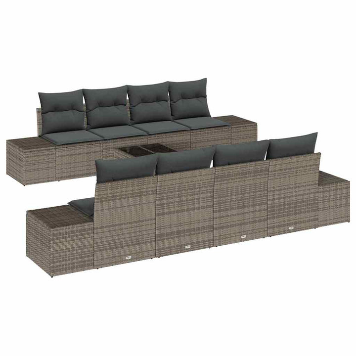 Havesofa Sæt med pude med opbevaring 7 pcs Grå 55 x 55 x 37 cm