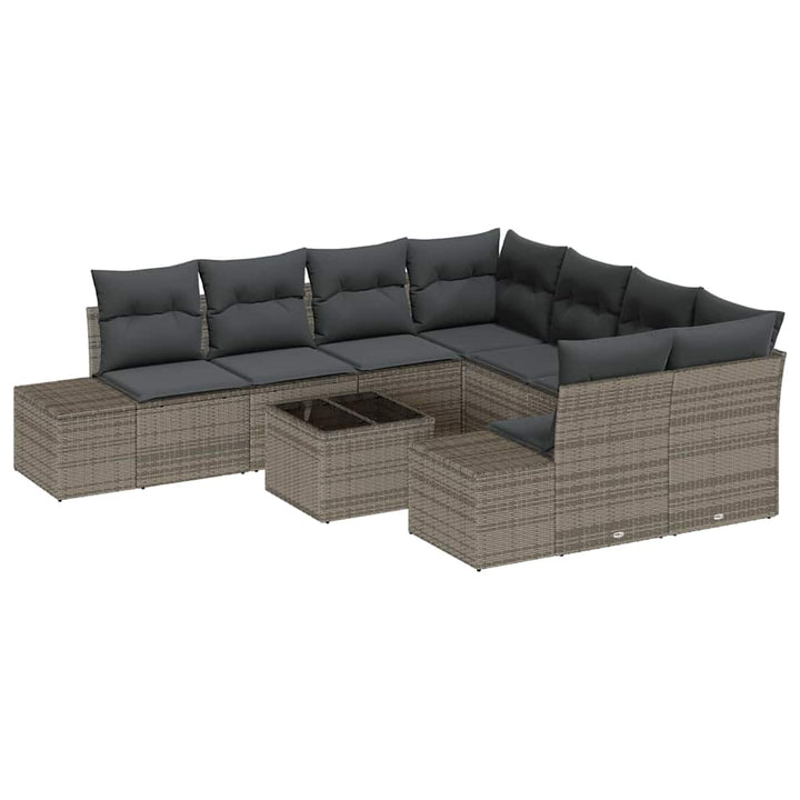 Havesofa Sæt med pude med opbevaring 9 pcs Grå 55 x 55 x 37 cm