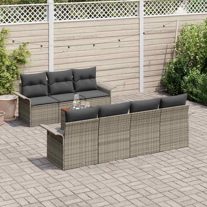 Havesofa Sæt med pude med opbevaring 8 pcs Grå 55 x 55 x 37 cm