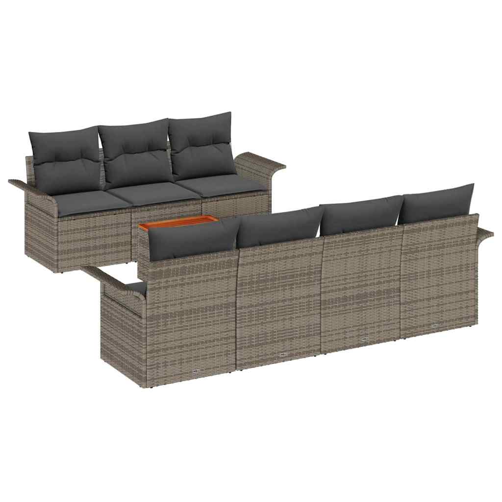 Havesofa Sæt med pude med opbevaring 8 pcs Grå 55 x 55 x 37 cm
