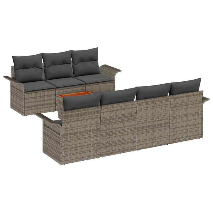 Havesofa Sæt med pude med opbevaring 8 pcs Grå 55 x 55 x 37 cm