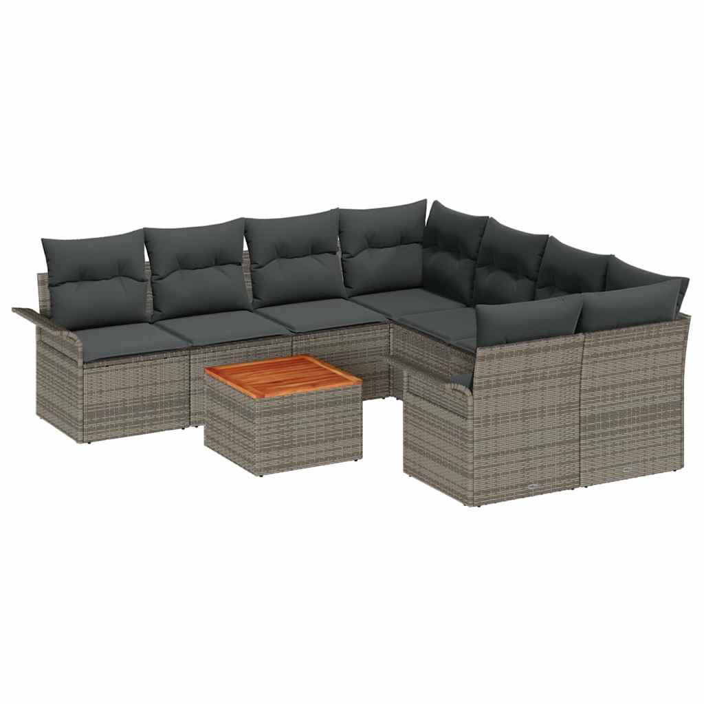 Havesofa Sæt med pude med opbevaring 9 pcs Grå 55 x 55 x 37 cm