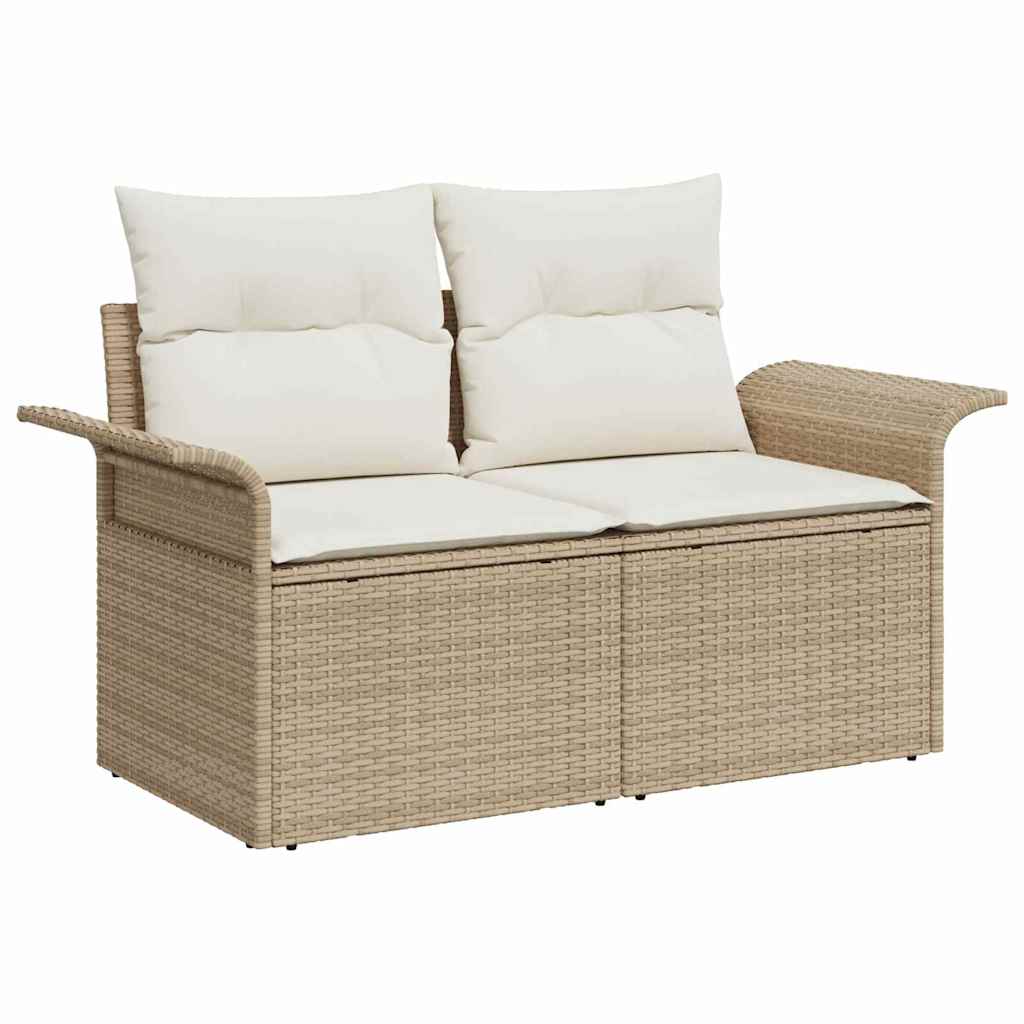 Havesofa Sæt med pude med opbevaring 9 pcs Beige og creme