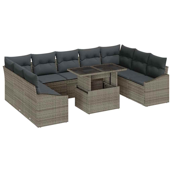 Havesofa Sæt med pude med pude 10 pcs Grå 100 x 55 x 73 cm