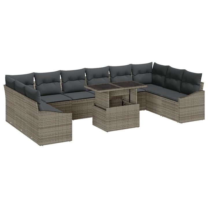 Havesofa Sæt med pude med pude 11 pcs Grå 100 x 55 x 73 cm