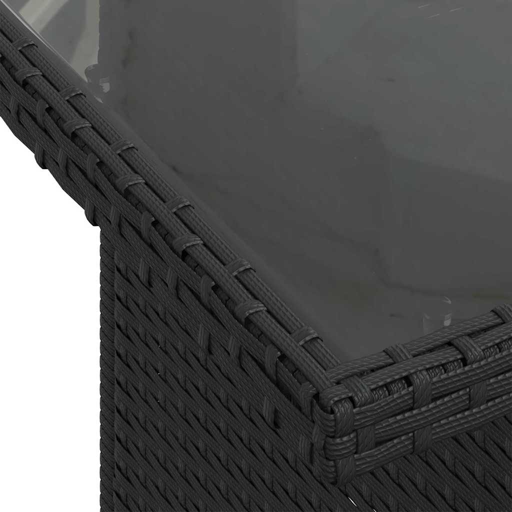 Havesofa Sæt med pude med pude 7 pcs Sort 100 x 55 x 73 cm