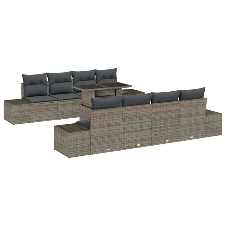 Havesofa Sæt med pude med opbevaring 7 pcs Grå 100 x 55 x 73 cm