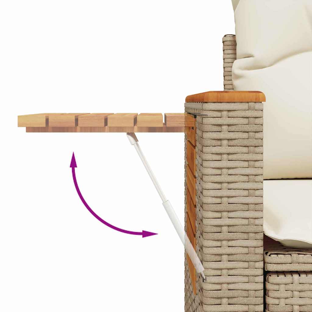 Havesofa Sæt 10 pcs beige og cremefarvet 110 x 55 x 71 cm