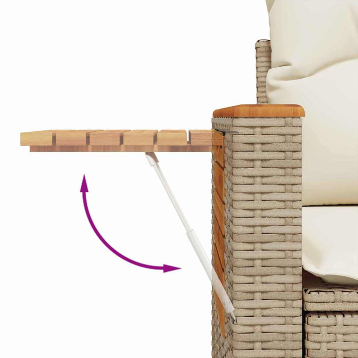 Havesofa Sæt 10 pcs beige og cremefarvet 110 x 55 x 71 cm