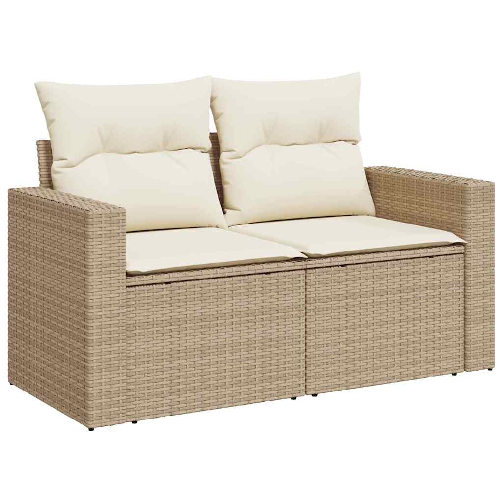 Havesofa Sæt med pude med opbevaring 9 pcs beige og cremefarvet