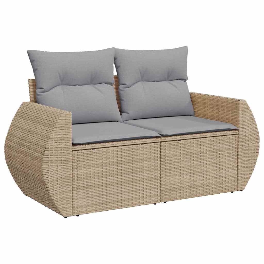 Havesofa Sæt med pude med opbevaring 9 pcs beige og lysegrå