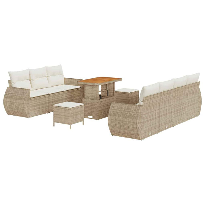 Havesofa Sæt 10 pcs beige og cremefarvet 90 x 55 x 71 cm