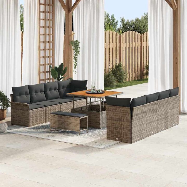 Havesofa Sæt med pude med pude 11 pcs Grå 100 x 100 x 71 cm