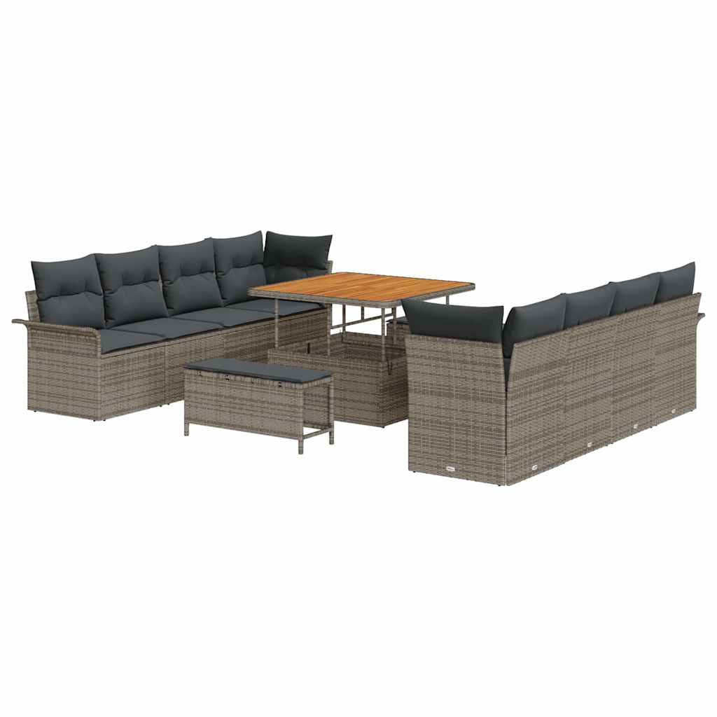Havesofa Sæt med pude med pude 11 pcs Grå 100 x 100 x 71 cm