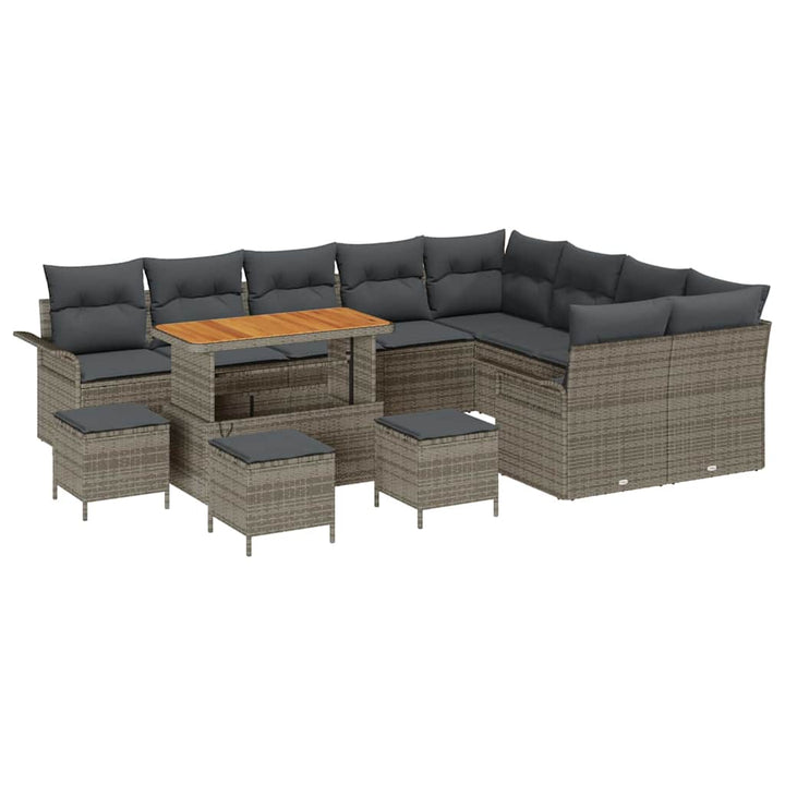 Havesofa Sæt med pude med pude 13 pcs Grå 110 x 55 x 71 cm