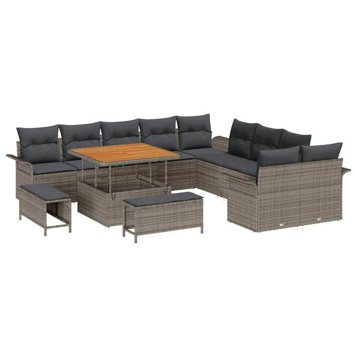 Havesofa Sæt med pude med pude 13 pcs Grå 100 x 100 x 71 cm