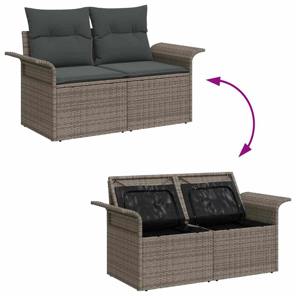 Havesofa Sæt med pude med pude 14 pcs Grå 110 x 55 x 71 cm