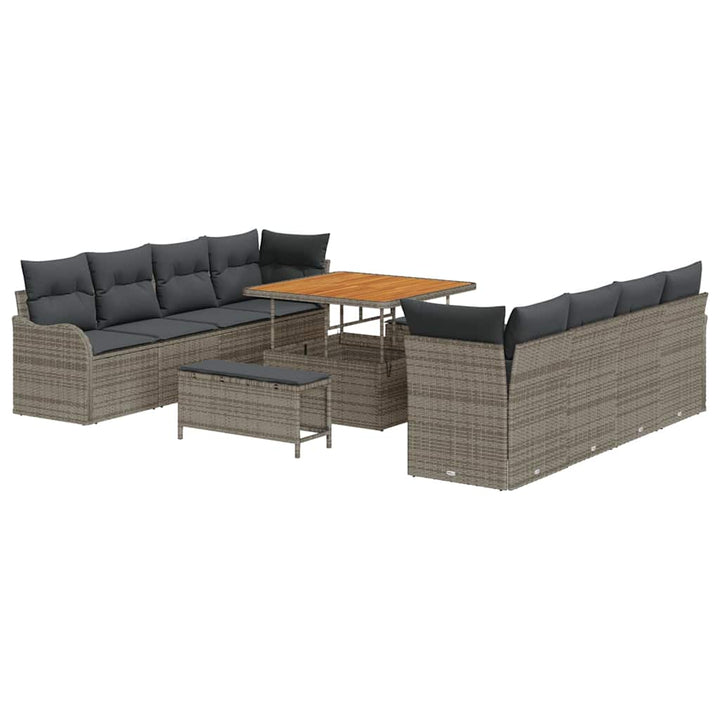 Havesofa Sæt med pude med pude 11 pcs Grå 100 x 100 x 71 cm