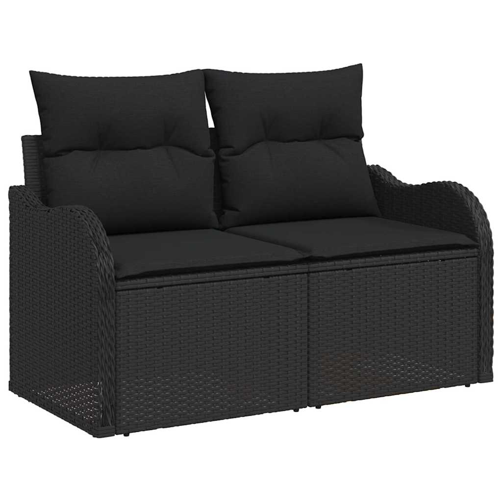 Havesofa Sæt med pude med pude 12 pcs Sort 80 x 80 x 71 cm