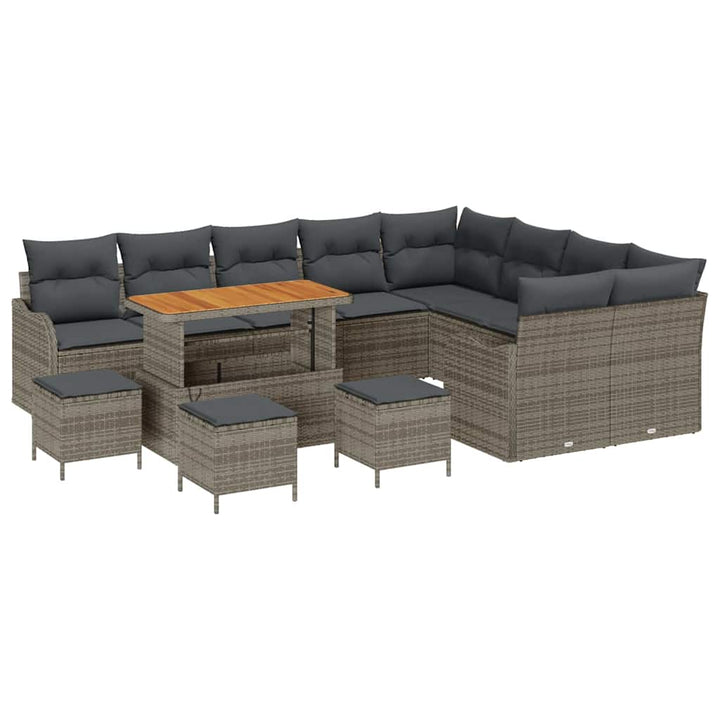 Havesofa Sæt med pude med pude 13 pcs Grå 110 x 55 x 71 cm