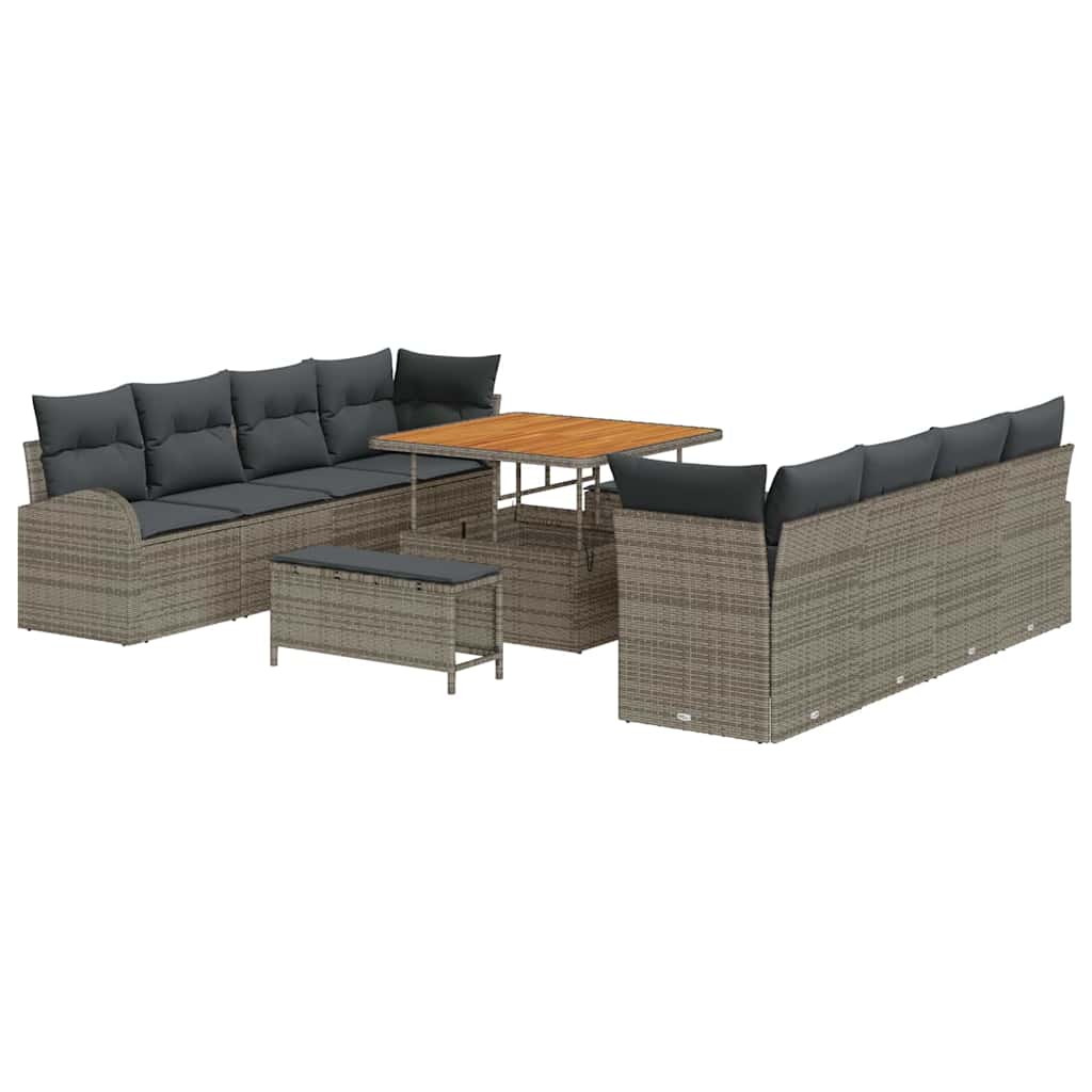 Havesofa Sæt med pude med pude 11 pcs Grå 100 x 100 x 71 cm