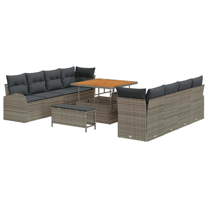 Havesofa Sæt med pude med pude 11 pcs Grå 100 x 100 x 71 cm
