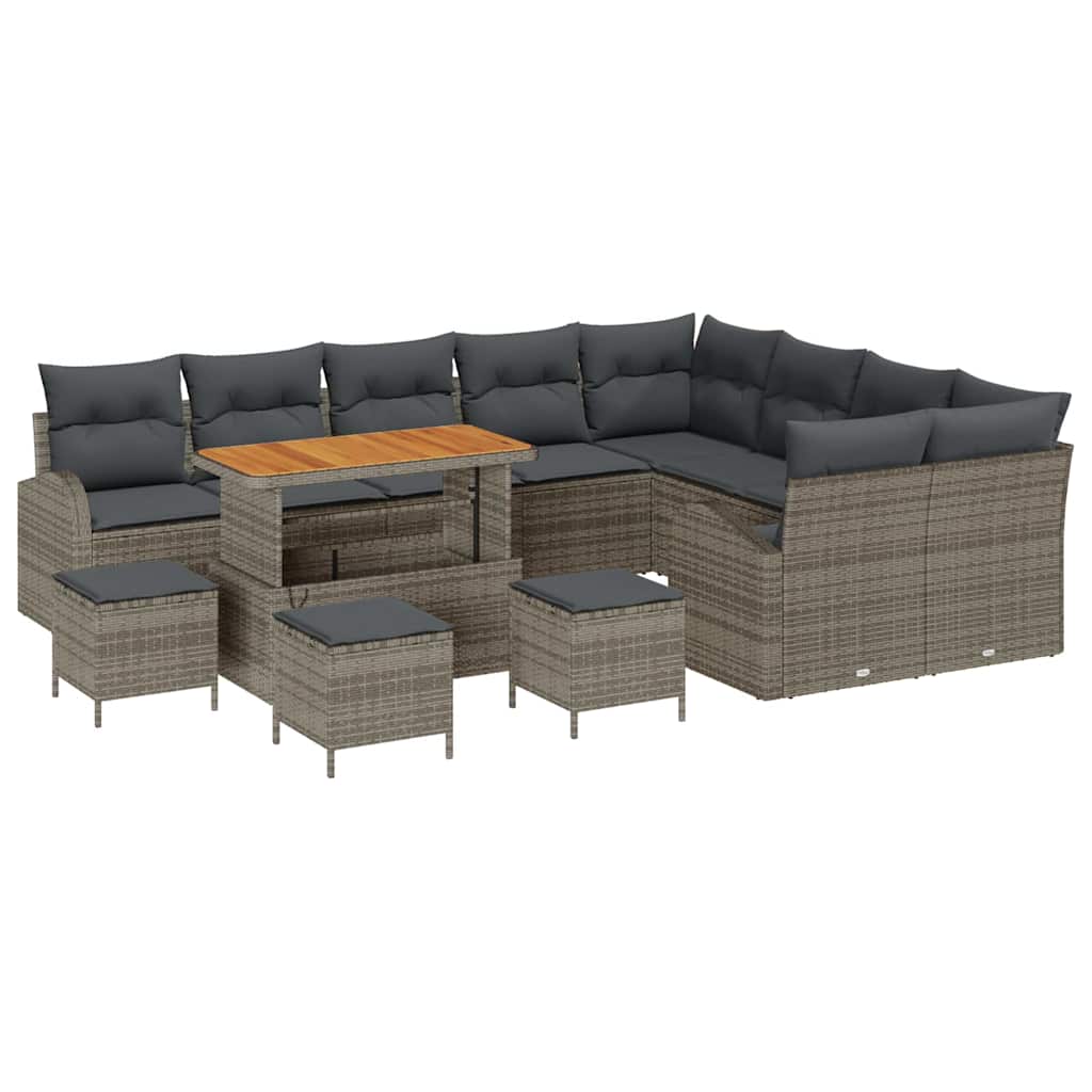 Havesofa Sæt med pude med pude 13 pcs Grå 110 x 55 x 71 cm