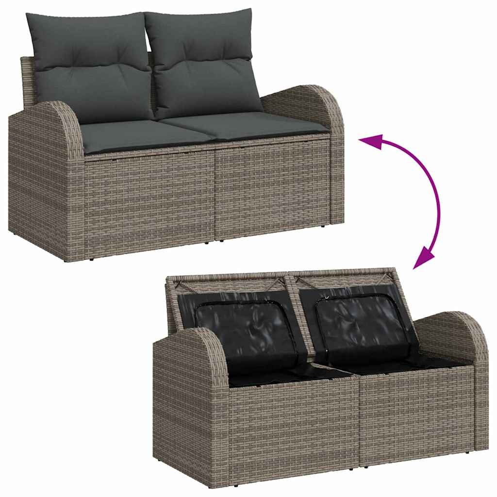 Havesofa Sæt med pude med pude 13 pcs Grå 110 x 55 x 71 cm
