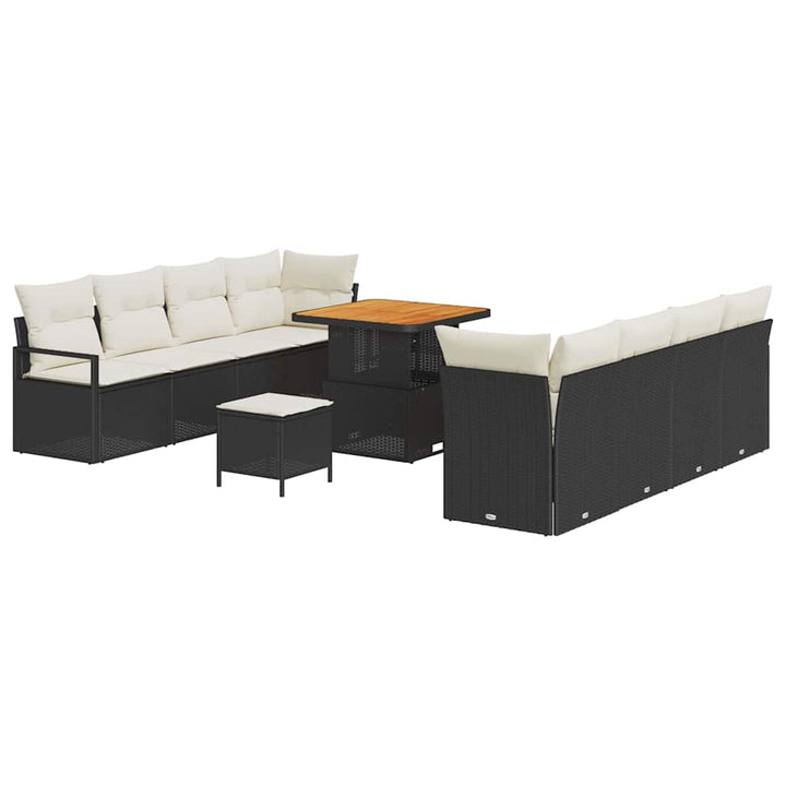 Havesofa Sæt med pude med pude Sort og Cream 80 x 80 x 71 cm