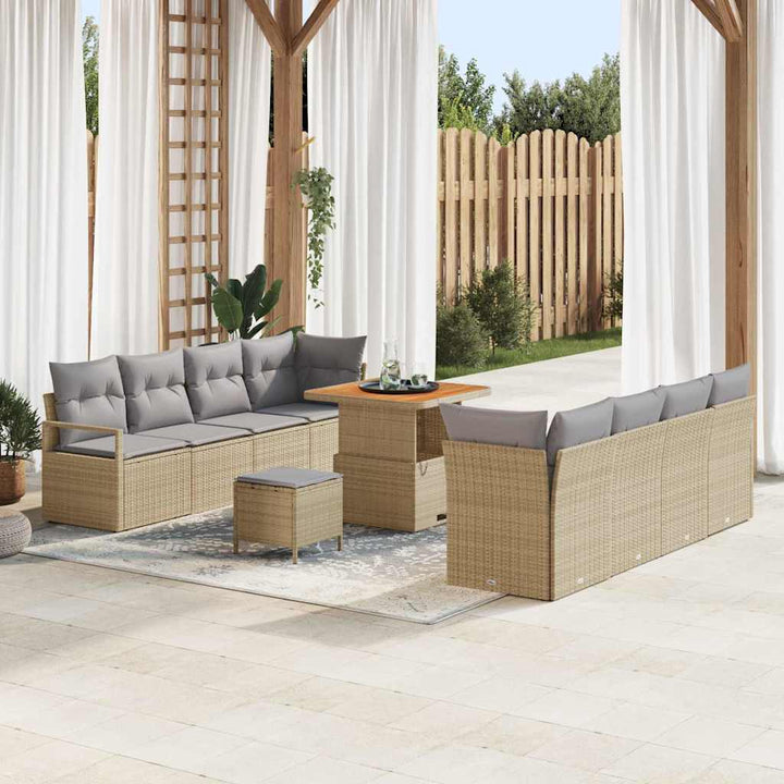 Havesofa Sæt med pude med pude Beige og lys grå 80 x 80 x 71 cm