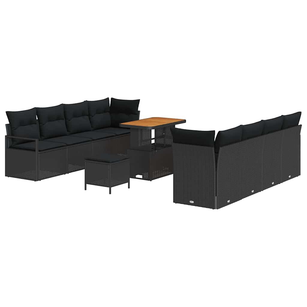 Havesofa Sæt med pude med opbevaring Sort 90 x 55 x 71 cm