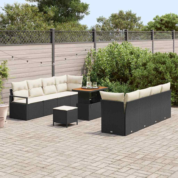 Havesofa Sæt med pude med pude Sort og Cream 90 x 55 x 71 cm