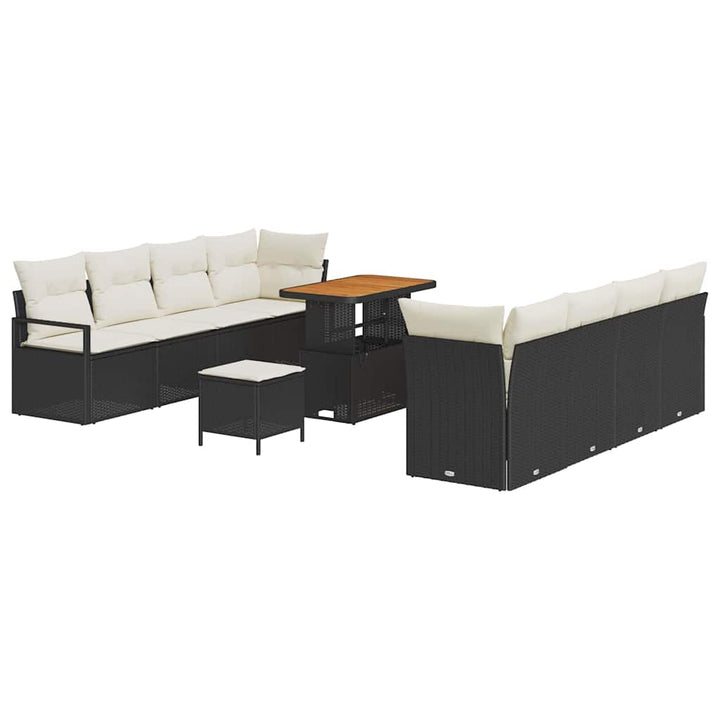 Havesofa Sæt med pude med pude Sort og Cream 90 x 55 x 71 cm