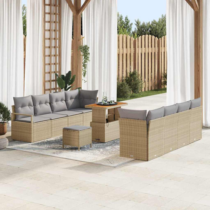 Havesofa Sæt med pude med pude Beige og lys grå 90 x 55 x 71 cm