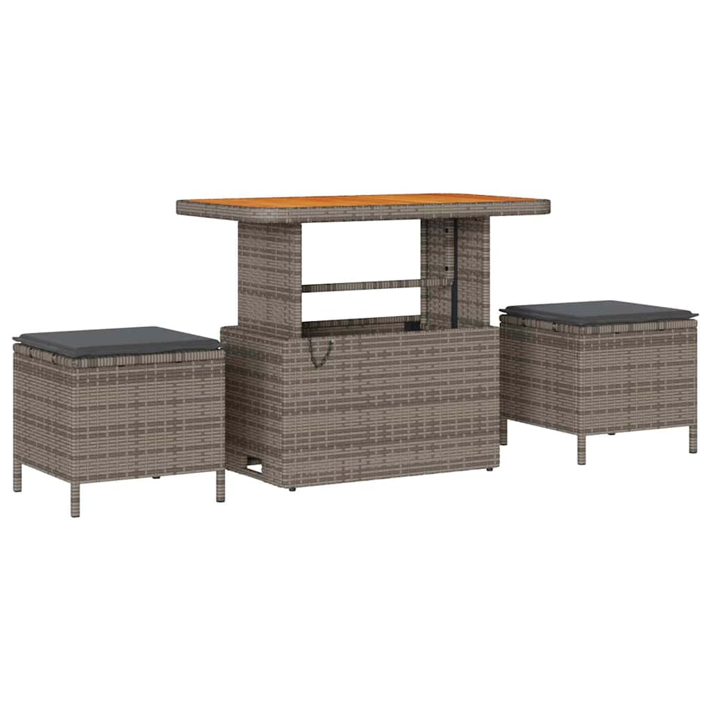Havesofa Sæt med pude med opbevaring Grå 90 x 55 x 71 cm