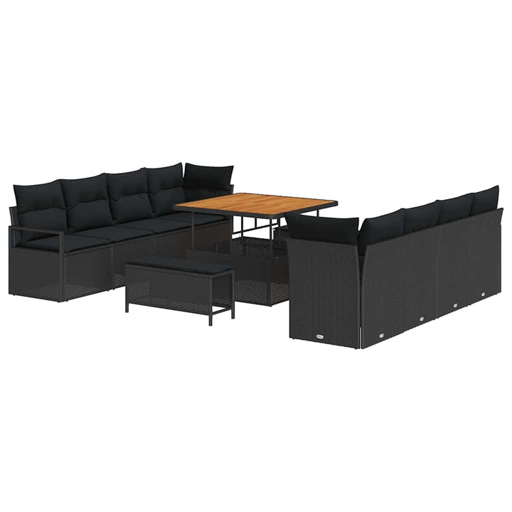 Havesofa Sæt med pude med opbevaring Sort 100 x 100 x 71 cm