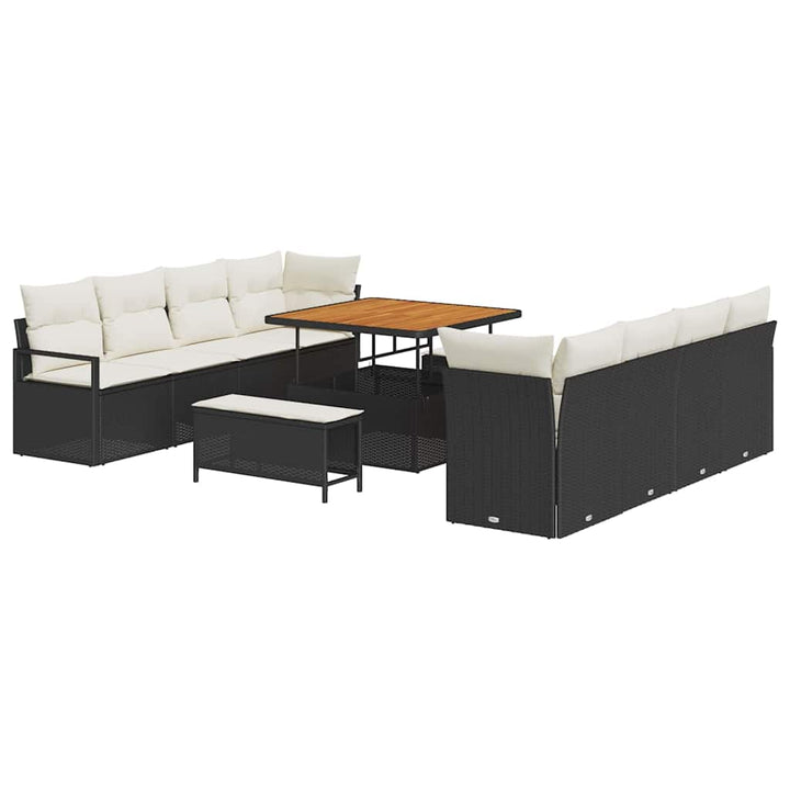 Havesofa Sæt med pude med pude Sort og Cream 100 x 100 x 71 cm