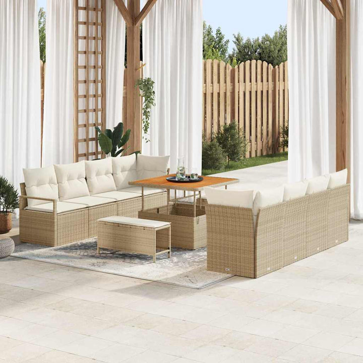 Havesofa Sæt med pude med pude Beige og creme 100 x 100 x 71 cm