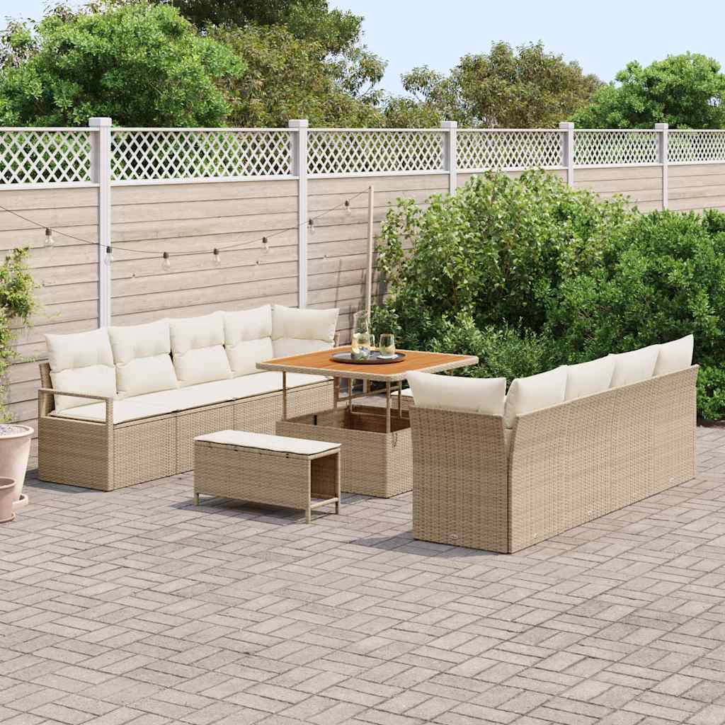 Havesofa Sæt med pude med pude Beige og creme 100 x 100 x 71 cm