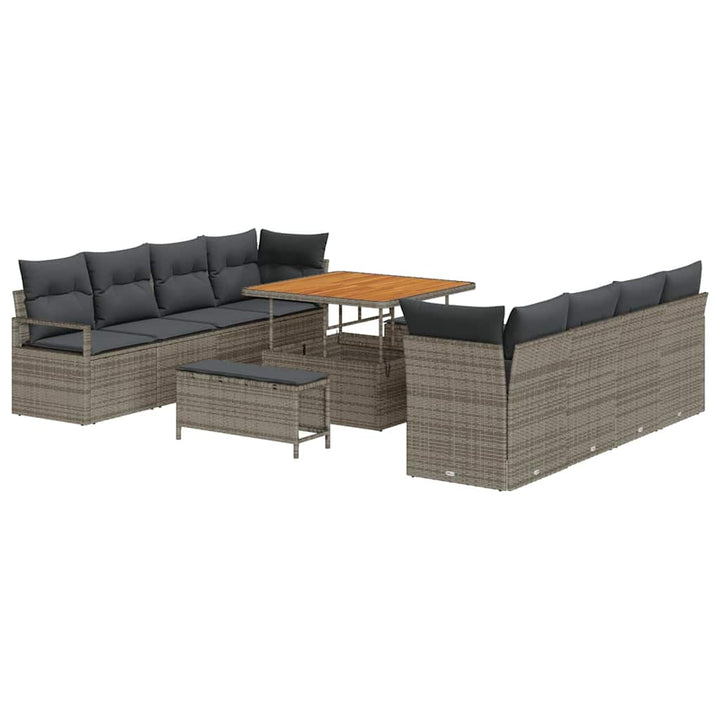 Havesofa Sæt med pude med opbevaring Grå 100 x 100 x 71 cm