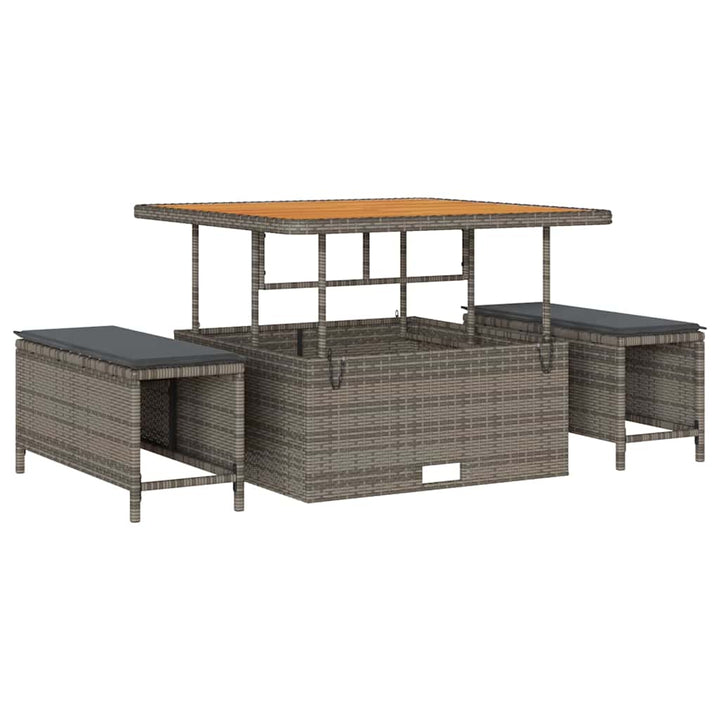 Havesofa Sæt med pude med pude 13 pcs Grå 100 x 100 x 71 cm