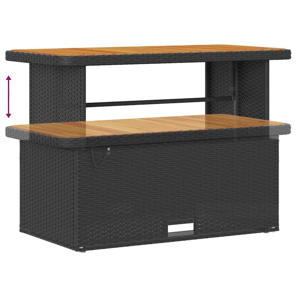 Havesofa Sæt med pude med pude 14 pcs Sort 110 x 55 x 71 cm