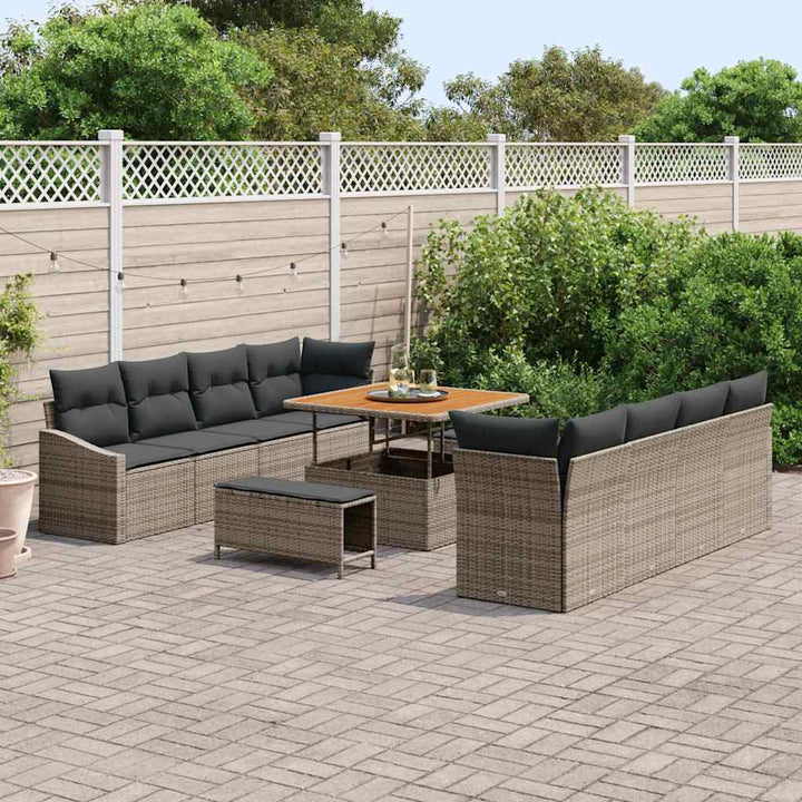 Havesofa Sæt med pude med pude 11 pcs Grå 100 x 100 x 71 cm