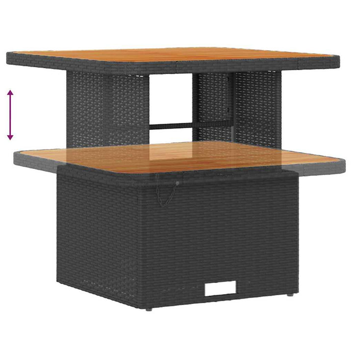 Havesofa Sæt med pude med opbevaring Sort Poly rattan