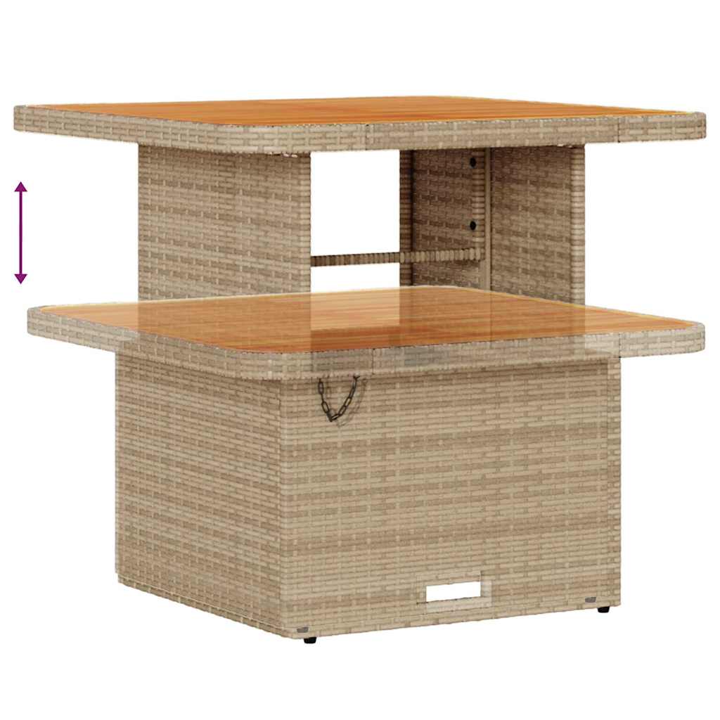 Havesofa Sæt med pude med opbevaring Beige Poly rattan