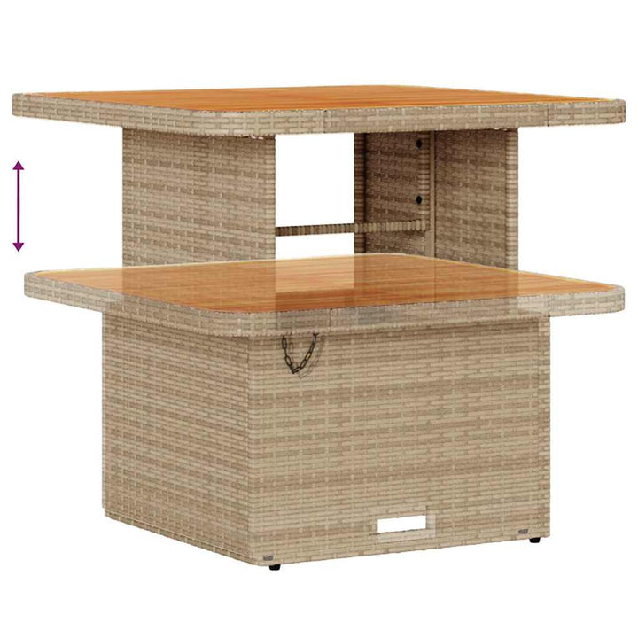 Havesofa Sæt med pude med opbevaring Beige Poly rattan